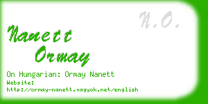 nanett ormay business card